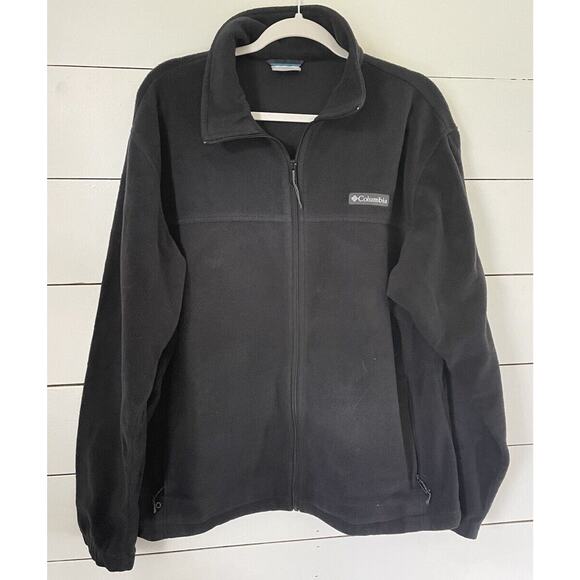 Men’s Adult Columbia Black Fleece Full Zip Jacket With Pockets Size XL - Picture 1 of 6